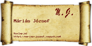 Máriás József névjegykártya